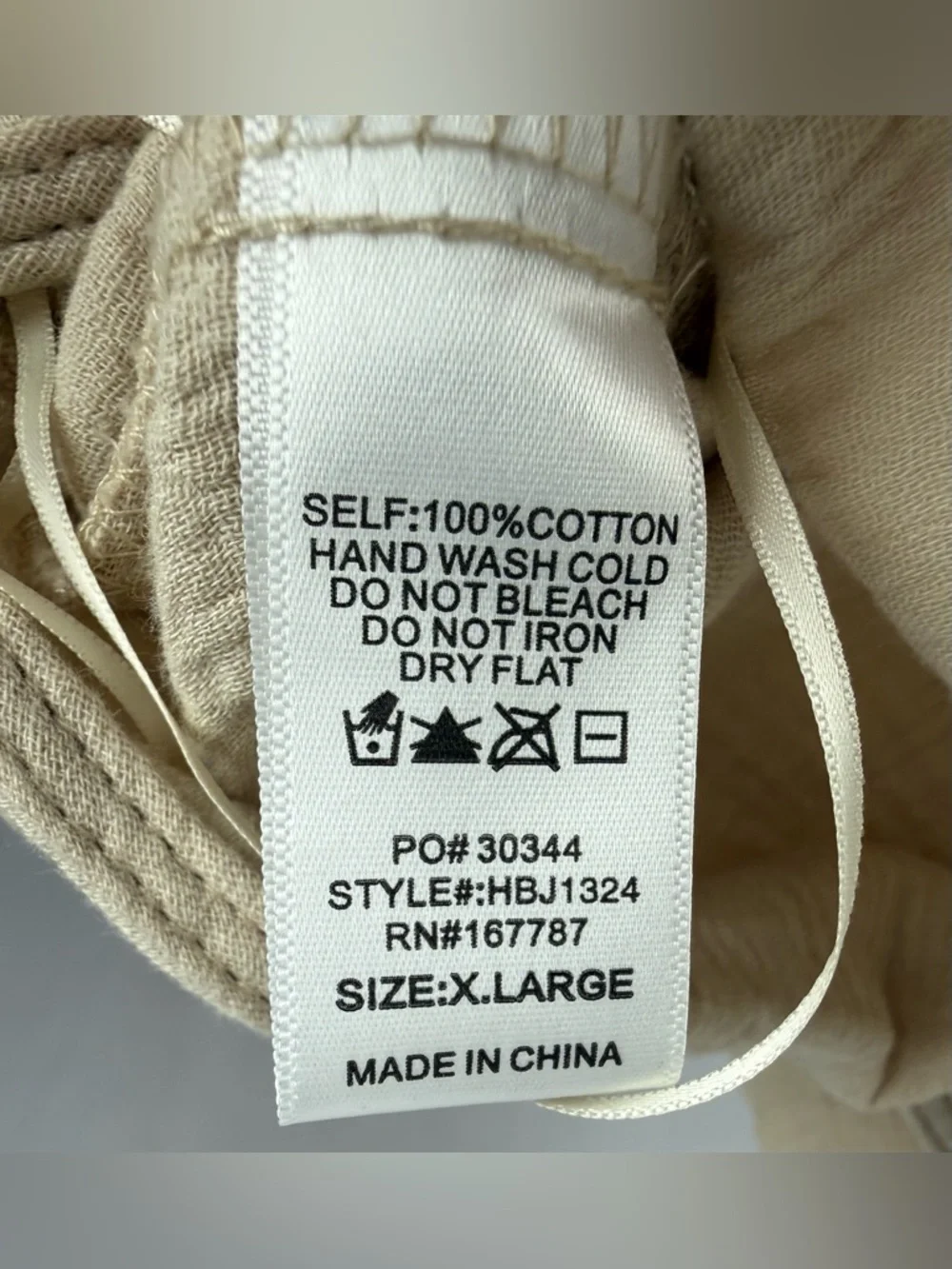 Hunter & Brown Gauze Jumpsuit XL Beige Wide Leg Boho Indie NWT - Picture 6 of 6